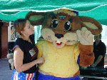 "Roland Rat's uncle makes a flying visit" July 28th in Middle Street, Yeovil, raising money for the Wizz Kidz charity, with Lunn Polly travel agency.